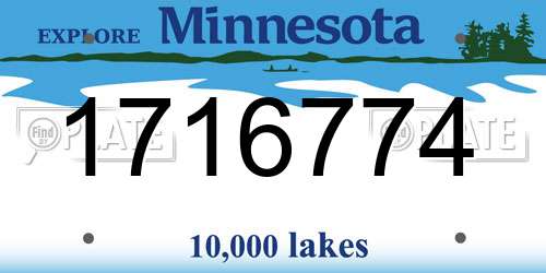 1716774 Minnesota License Plate