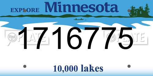 1716775 Minnesota License Plate