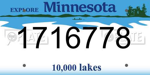 1716778 Minnesota License Plate