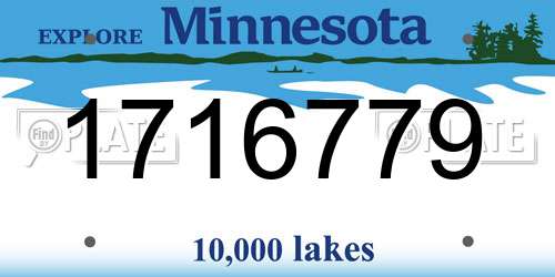 1716779 Minnesota License Plate