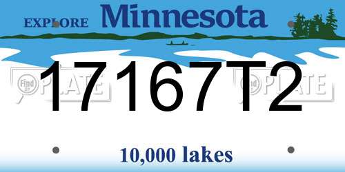 17167T2 Minnesota License Plate