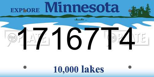 17167T4 Minnesota License Plate