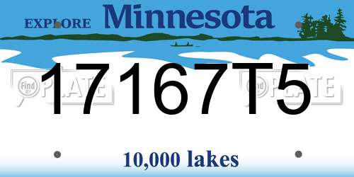 17167T5 Minnesota License Plate