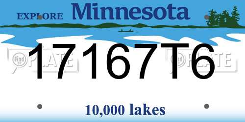 17167T6 Minnesota License Plate