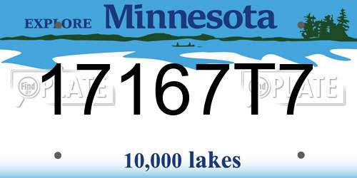 17167T7 Minnesota License Plate