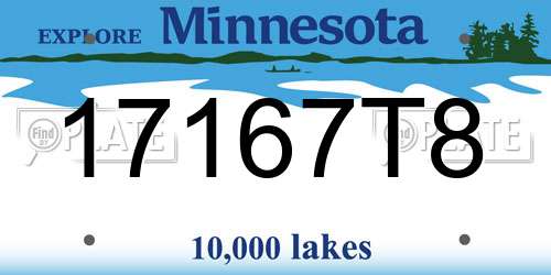 17167T8 Minnesota License Plate