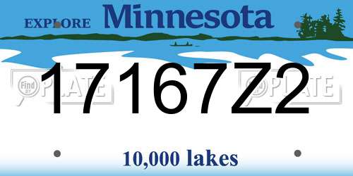 17167Z2 Minnesota License Plate