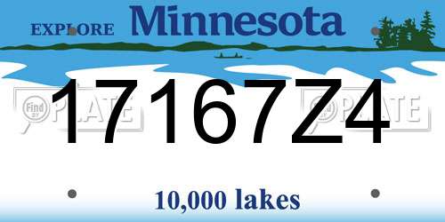 17167Z4 Minnesota License Plate