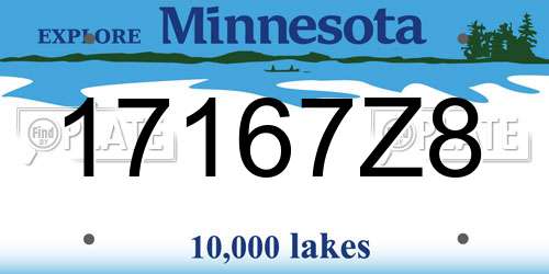 17167Z8 Minnesota License Plate