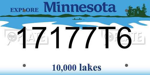 17177T6 Minnesota License Plate