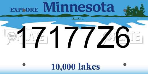 17177Z6 Minnesota License Plate
