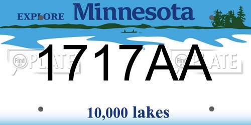 1717AA Minnesota License Plate