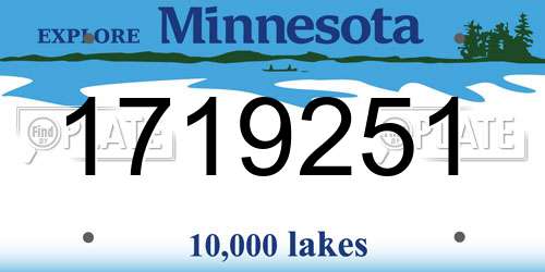 1719251 Minnesota License Plate