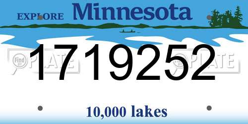 1719252 Minnesota License Plate