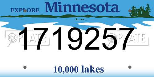 1719257 Minnesota License Plate