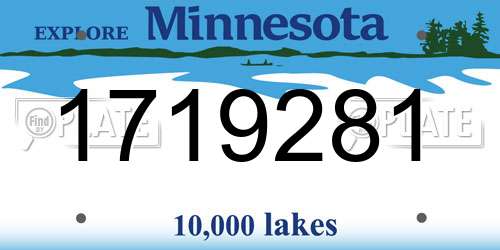 1719281 Minnesota License Plate