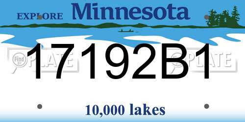 17192B1 Minnesota License Plate