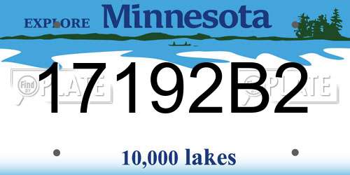 17192B2 Minnesota License Plate