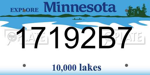 17192B7 Minnesota License Plate