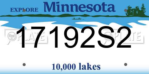17192S2 Minnesota License Plate