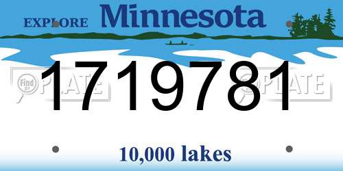 1719781 Minnesota License Plate