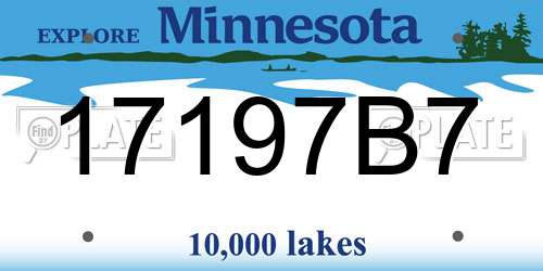 17197B7 Minnesota License Plate