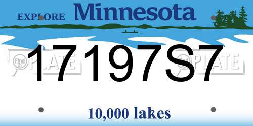 17197S7 Minnesota License Plate