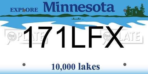 171LFX Minnesota License Plate