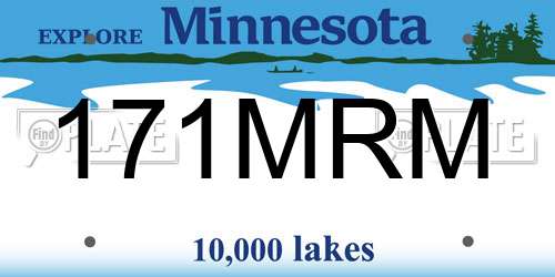 171MRM Minnesota License Plate