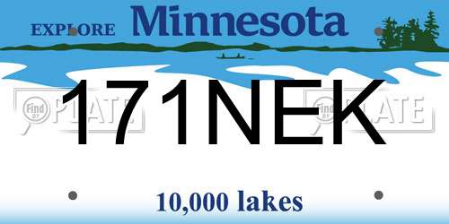 171NEK Minnesota License Plate