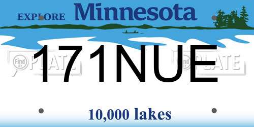 171NUE Minnesota License Plate