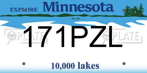 171PZL Minnesota License Plate