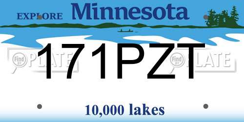 171PZT Minnesota License Plate