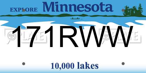 171RWW Minnesota License Plate
