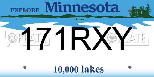 171RXY Minnesota License Plate