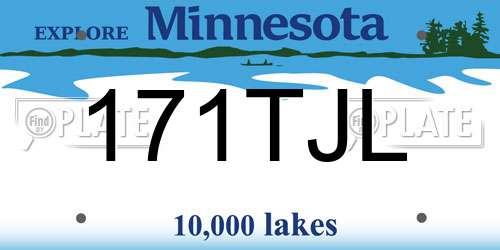 171TJL Minnesota License Plate