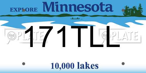 171TLL Minnesota License Plate