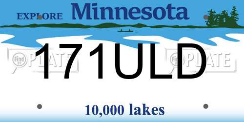 171ULD Minnesota License Plate