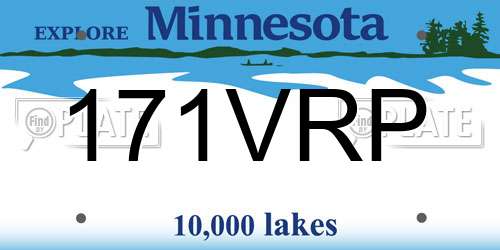 171VRP Minnesota License Plate
