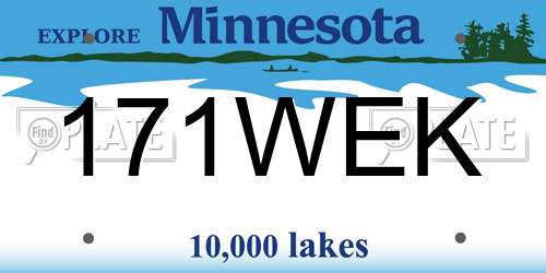 171WEK Minnesota License Plate