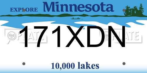 171XDN Minnesota License Plate