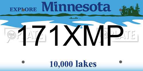 171XMP Minnesota License Plate