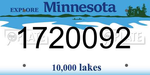 1720092 Minnesota License Plate