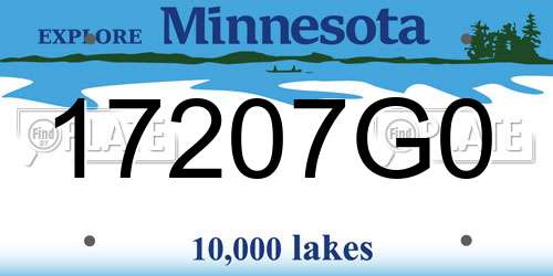 17207G0 Minnesota License Plate