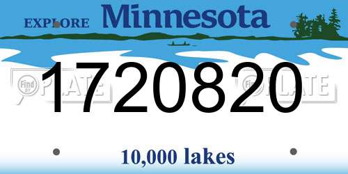 1720820 Minnesota License Plate
