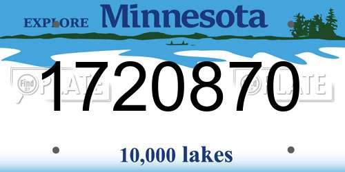 1720870 Minnesota License Plate