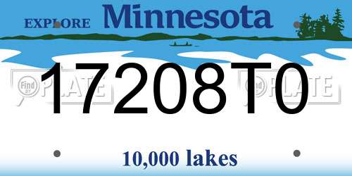 17208T0 Minnesota License Plate