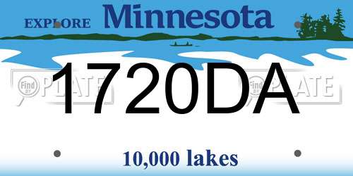 1720DA Minnesota License Plate
