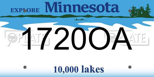 1720OA Minnesota License Plate
