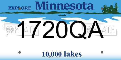 1720QA Minnesota License Plate